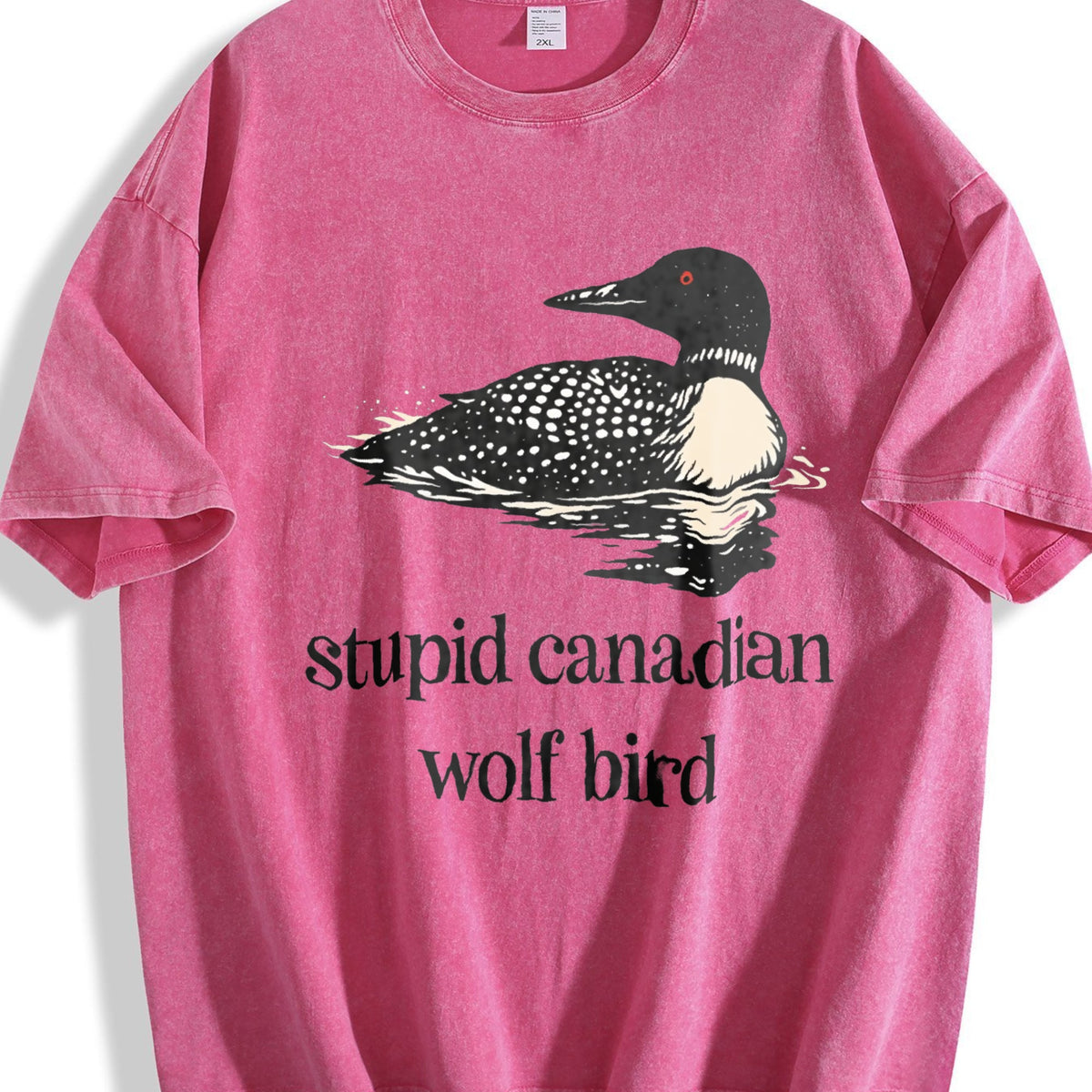 Stupid Canadian Wolf Bird Vintage Washed T-Shirt product image 7