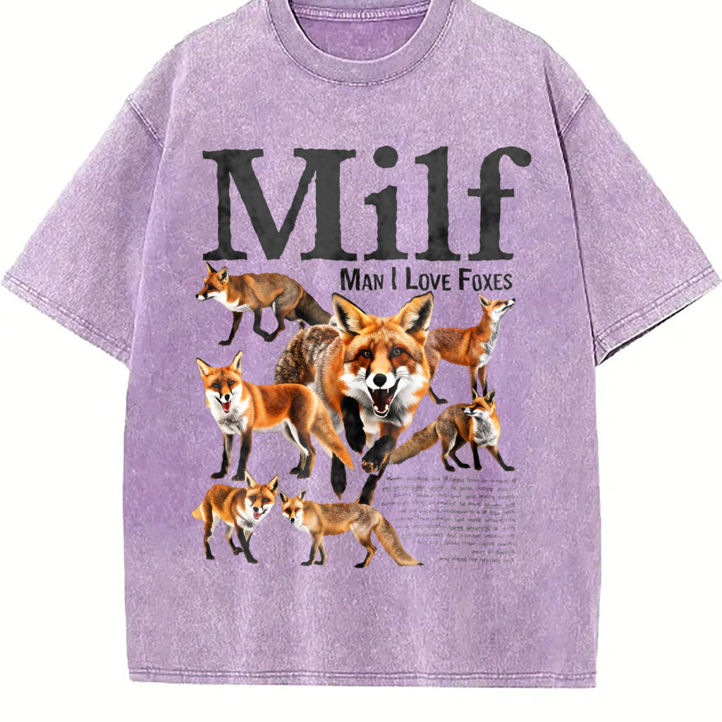 Man I Love Foxes Vintage Washed T-Shirt product image 6