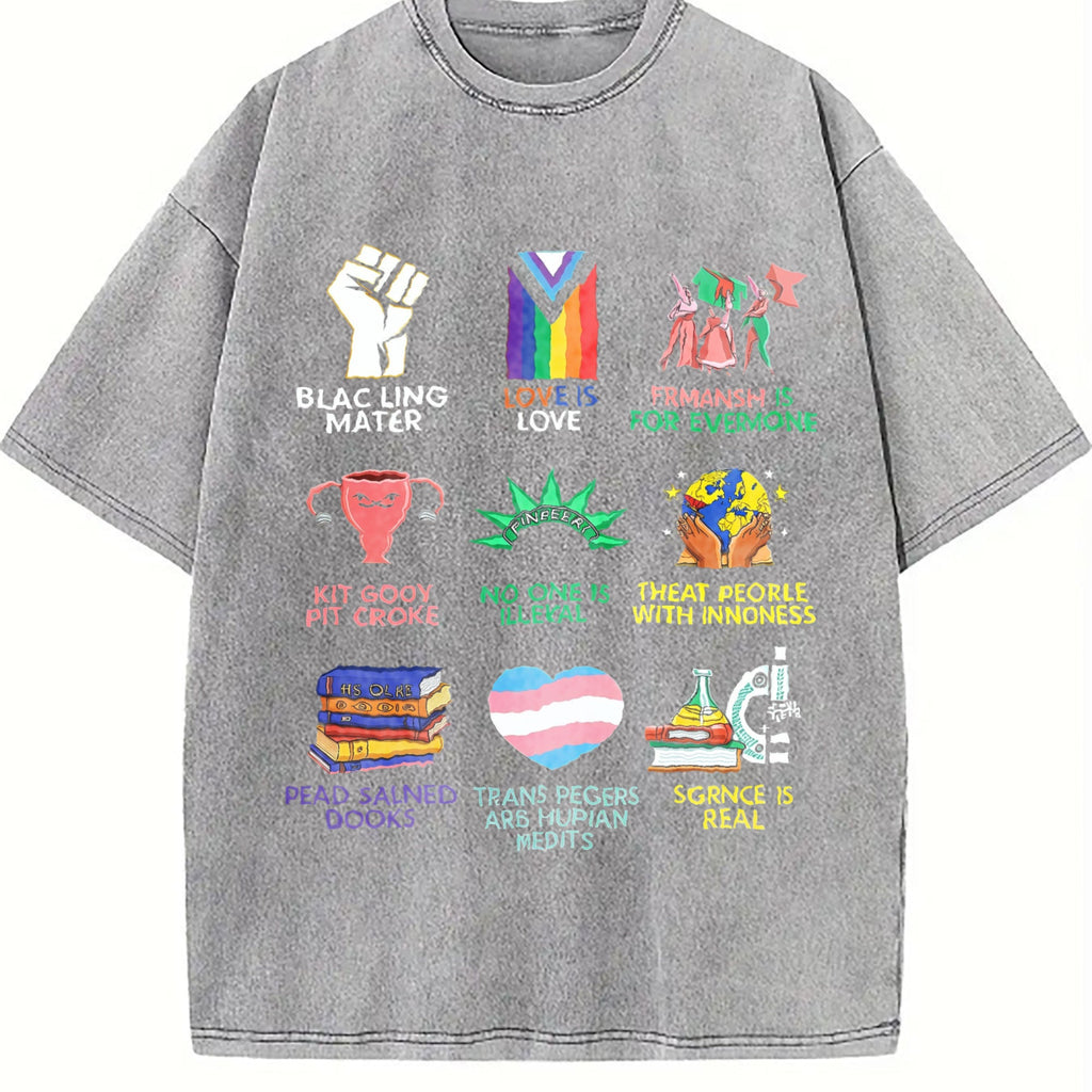 Big Fan Of Human Rights Vintage Washed T-Shirt product image 5