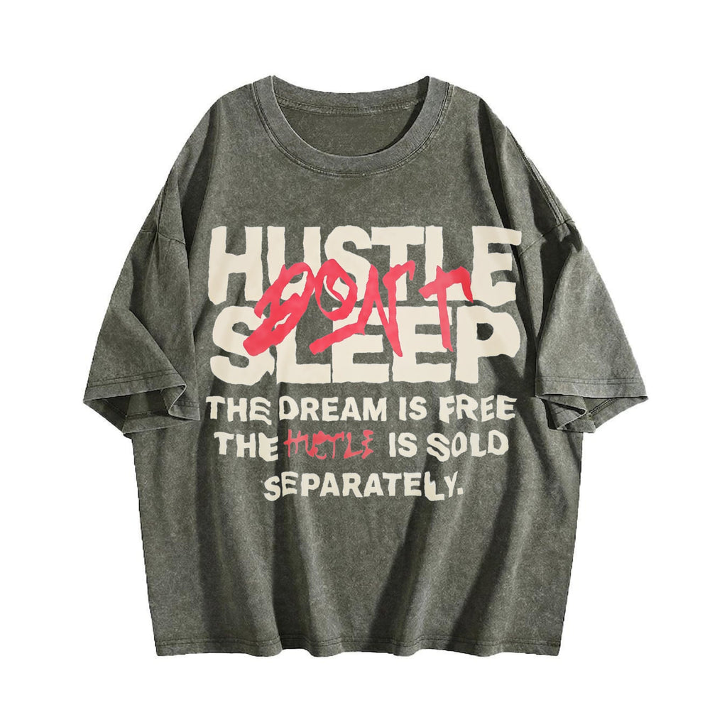 Hustle Don't Sleep Two Piece Set Vintage Washed T-Shirt product image 4