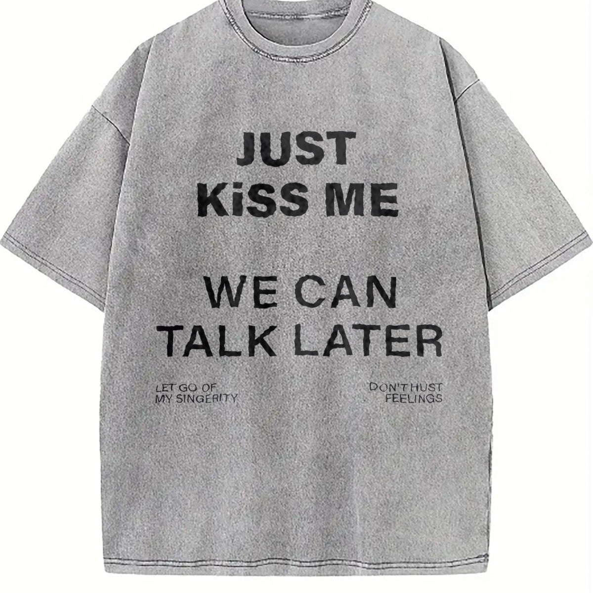 Just We Can Talk Later Slogan Vintage Washed T-Shirt product image 5