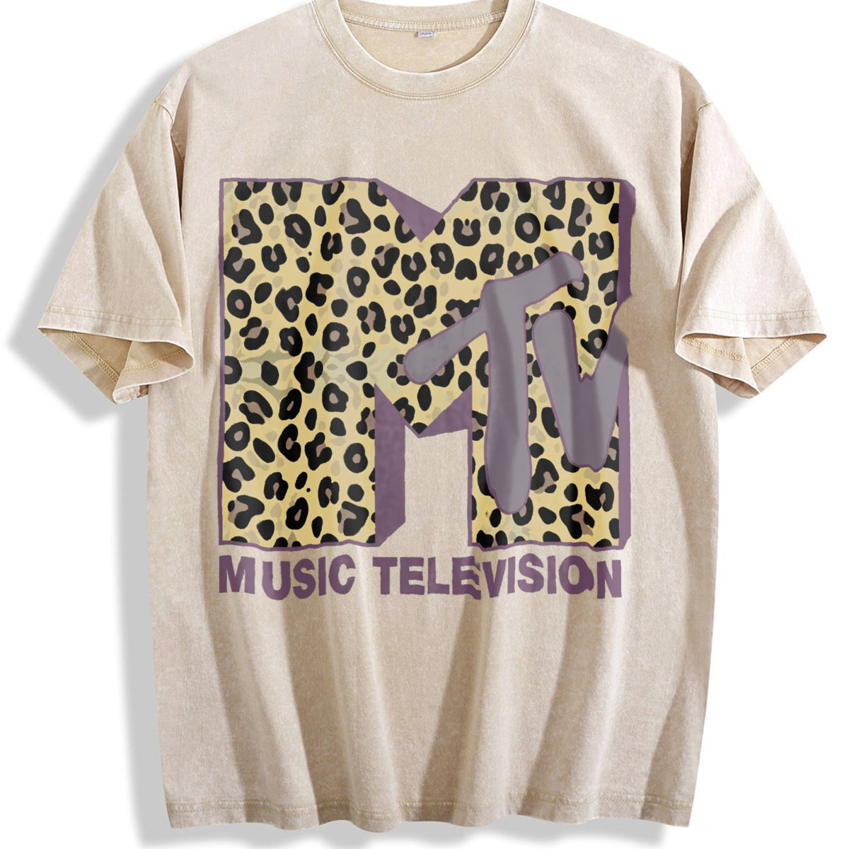 Mtv Classic Leopard Bold Logo Vintage Washed T-Shirt product image 1