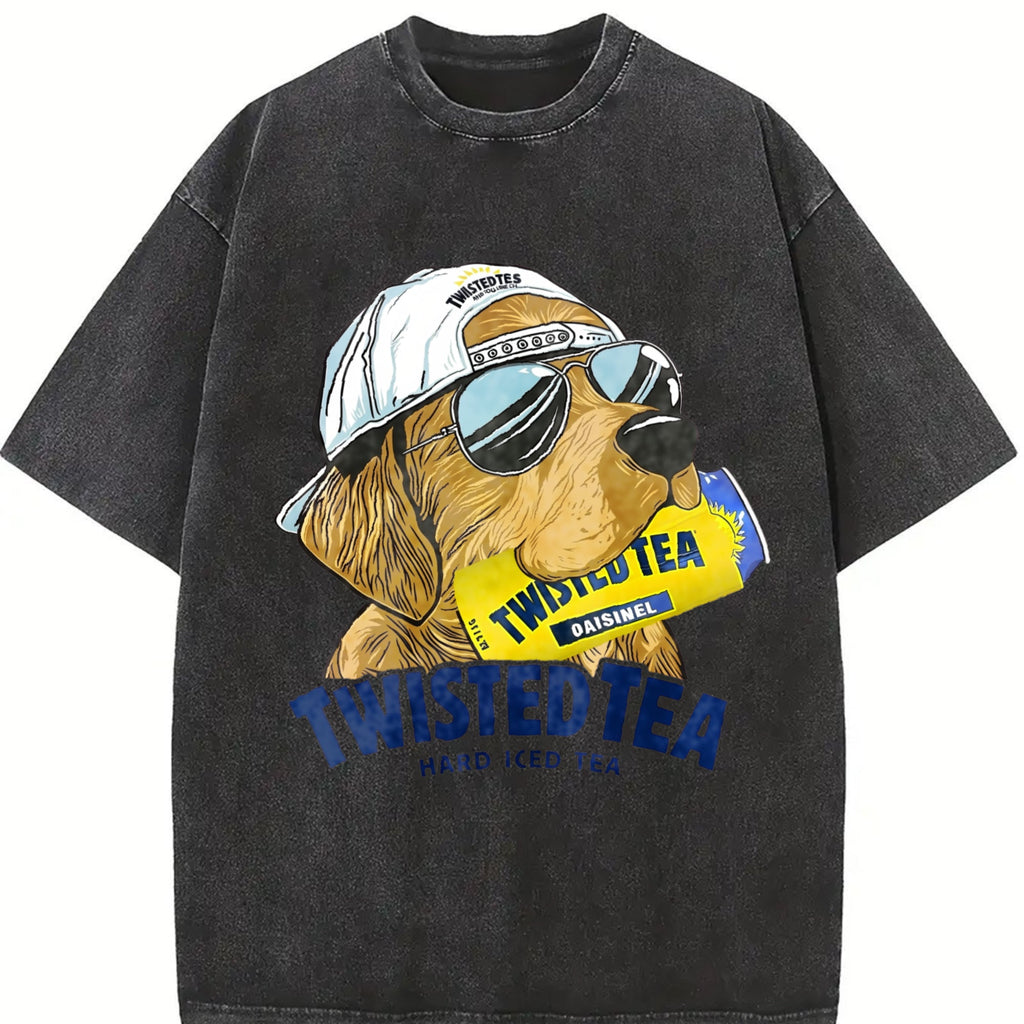 Twisted Tea Golden Retriever Dog Vintage Washed T-Shirt product image 2