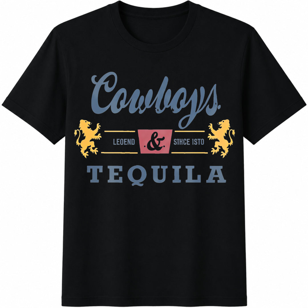 Cowboys And Tequila Western Drinking S Mazezy Cotton T-Shirt product image 1