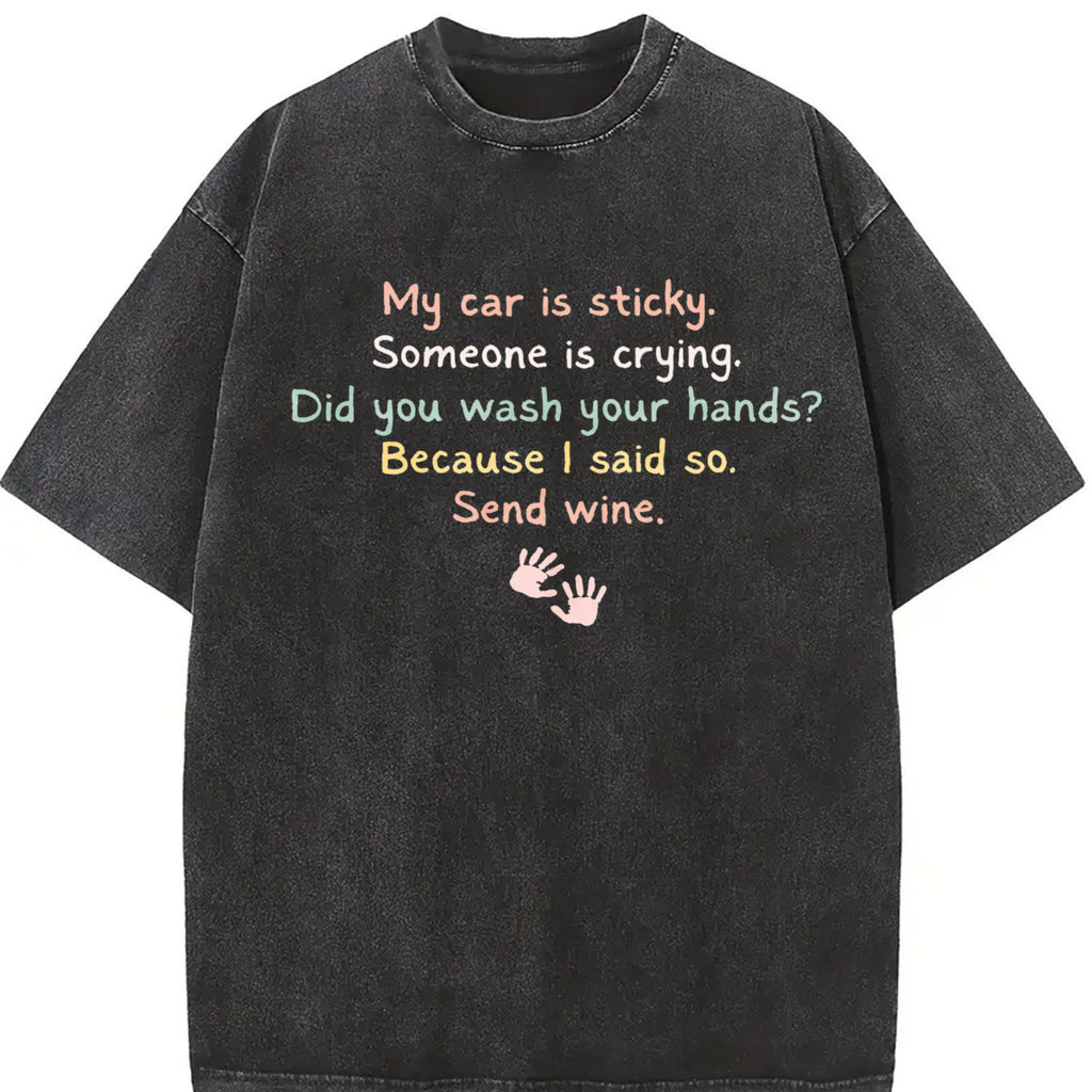 Mom To Young Children Please Send Wine Vintage Washed product image 2