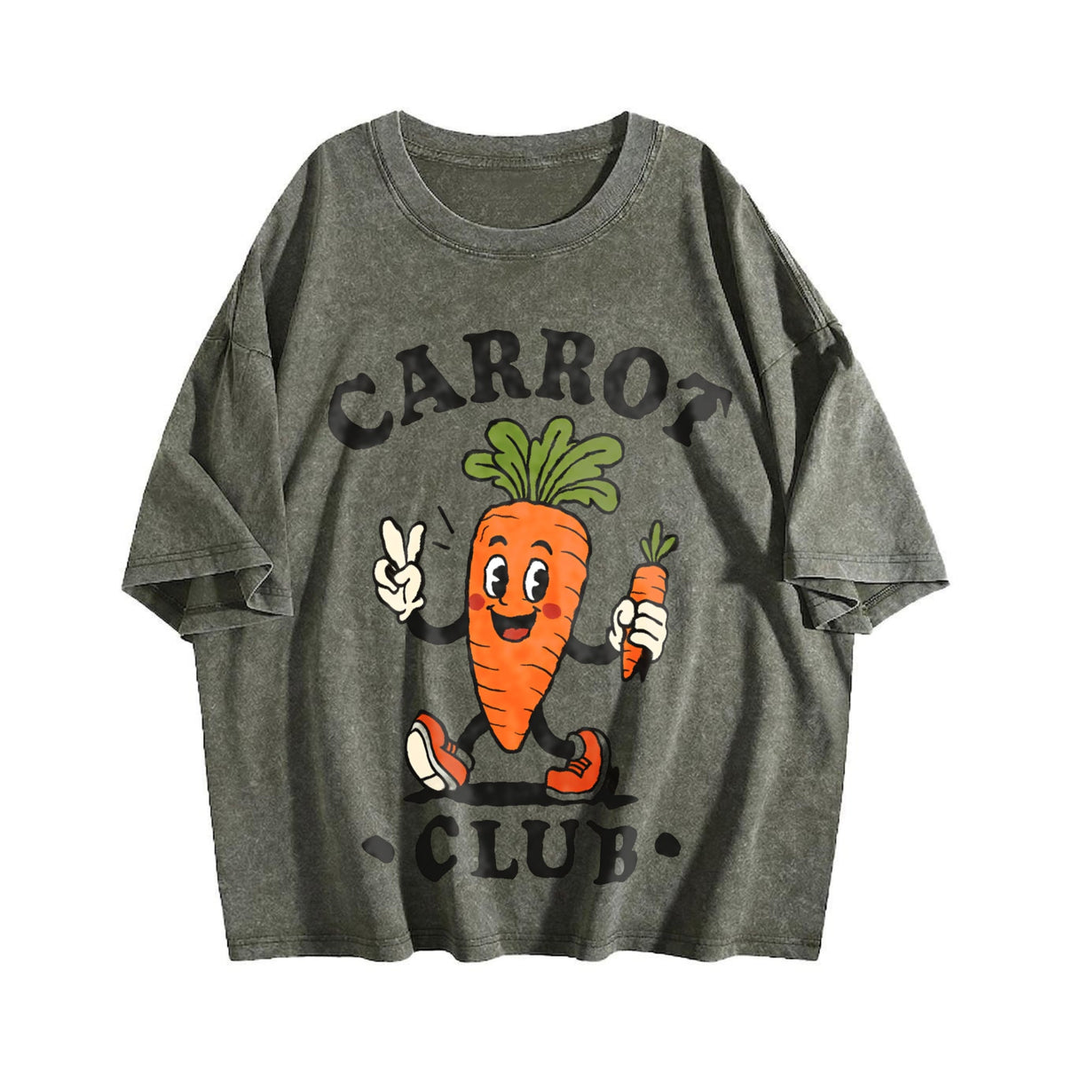 Carrot Club Funny Veggie Vintage Washed T-Shirt product image 4