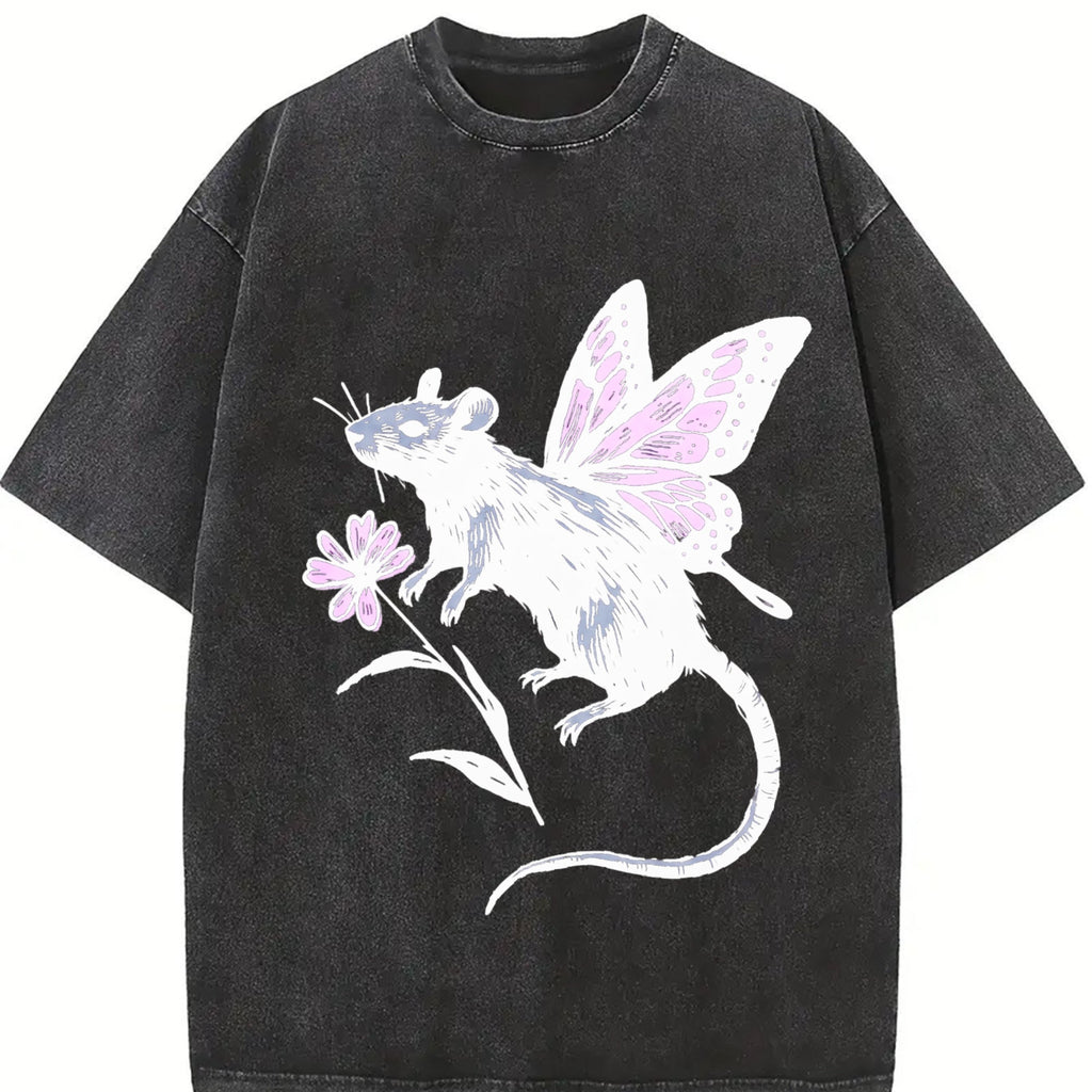Rat Butterfly Wings Vintage Washed T-Shirt product image 2