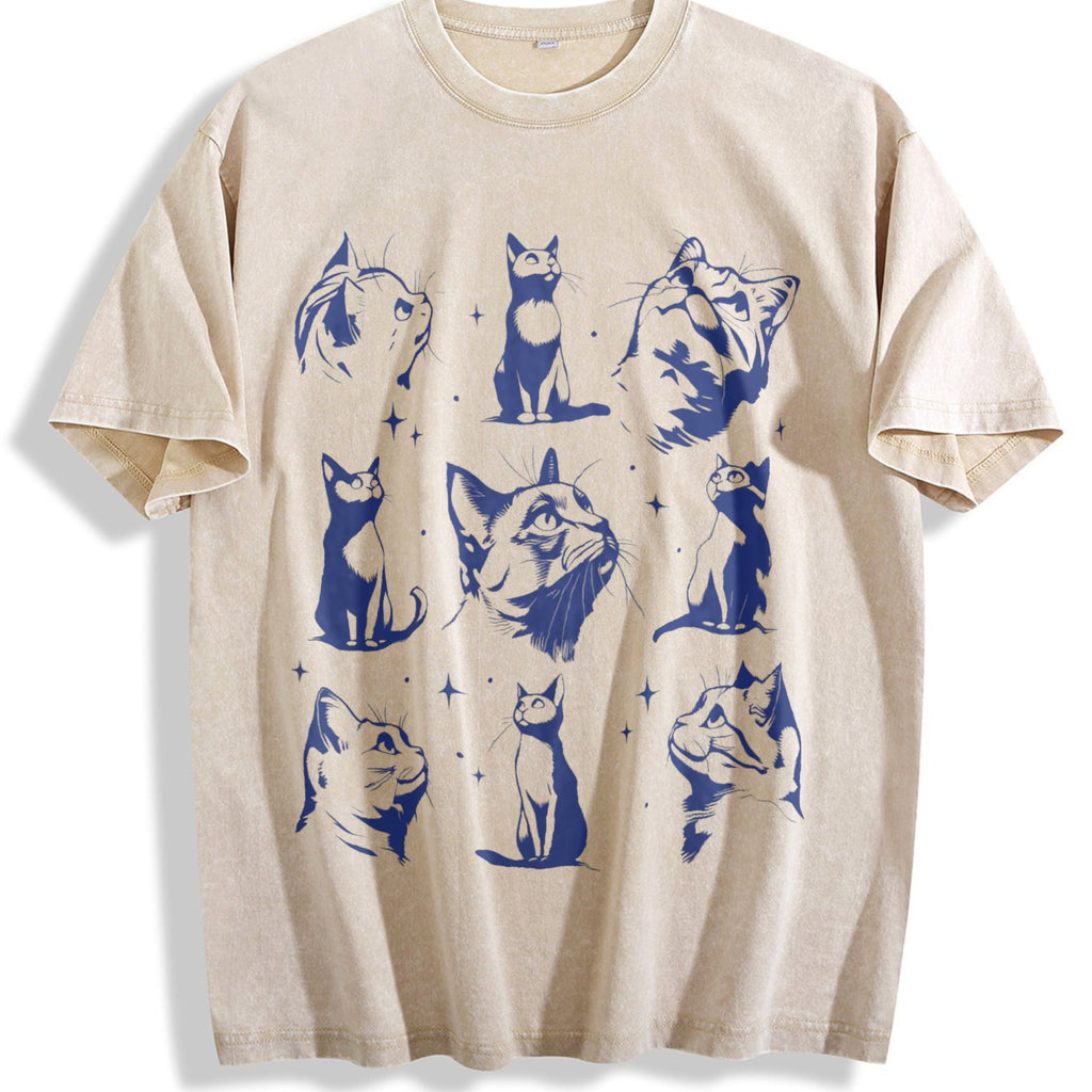 Cats Tattoo 90s Vintage Washed T-Shirt product image 1