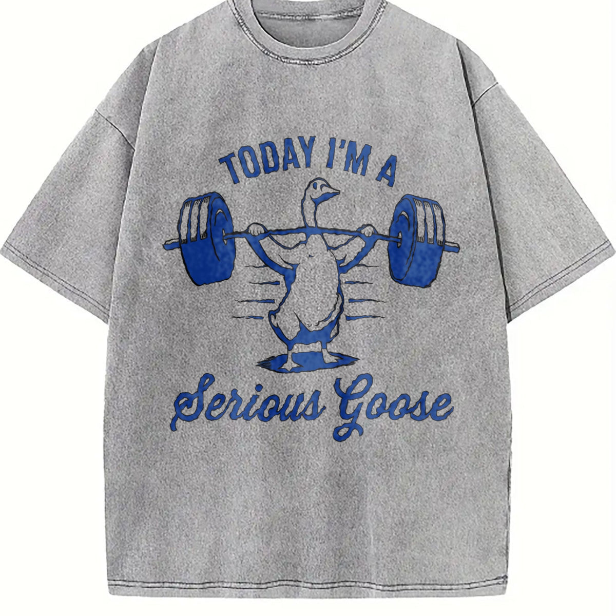 Serious Goose Lifting Weights Vintage Washed T-Shirt product image 5