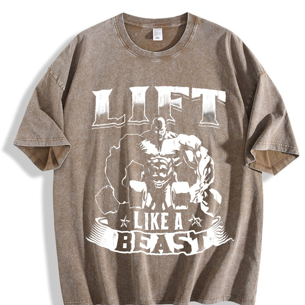 Lift Like A Beast' Vintage Washed T-Shirt product image 3