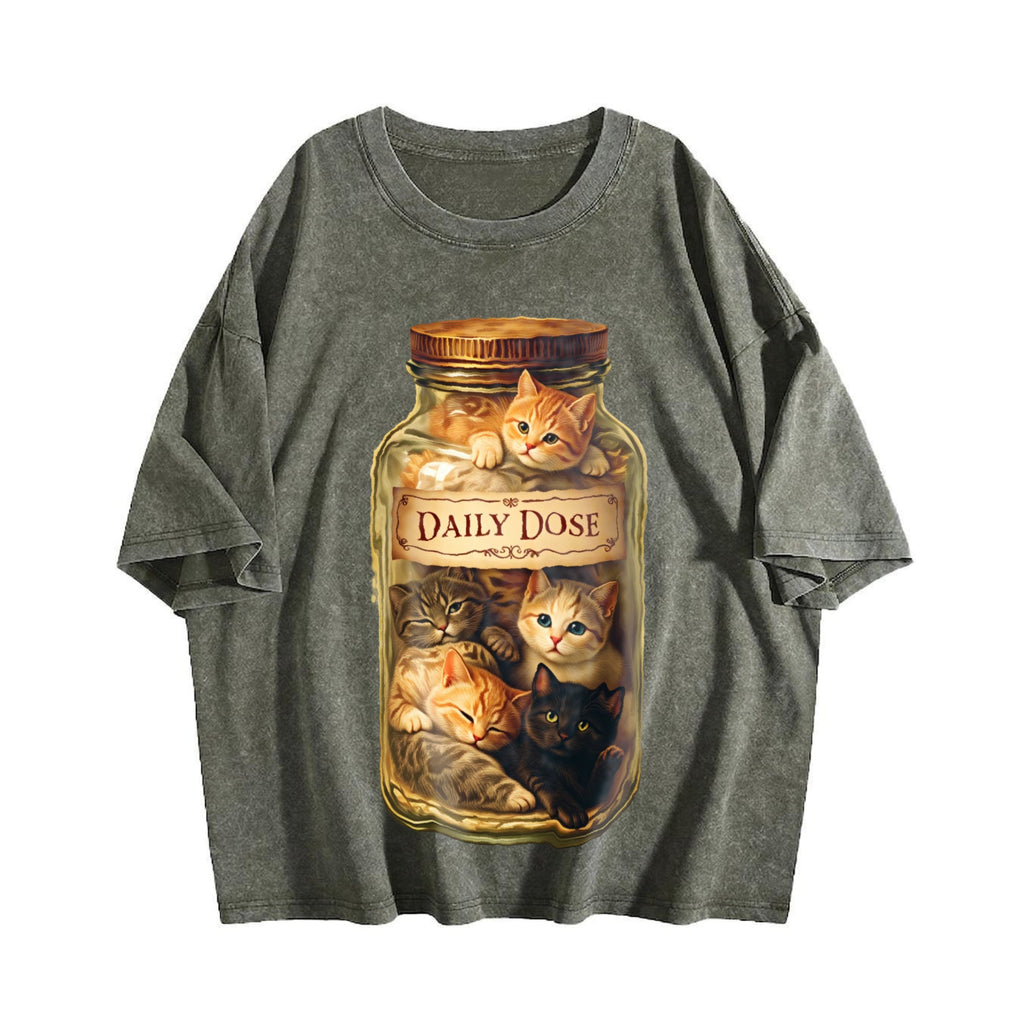 Cat Vintage Washed T-Shirt product image 4