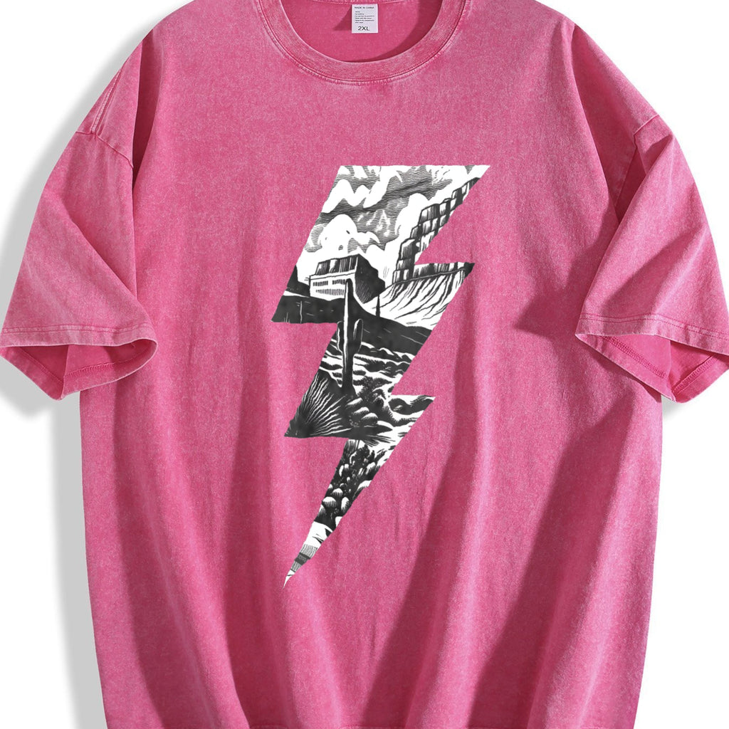 Lightning Bolt Desert Cactus 90s Vintage Washed T-Shirt product image 7