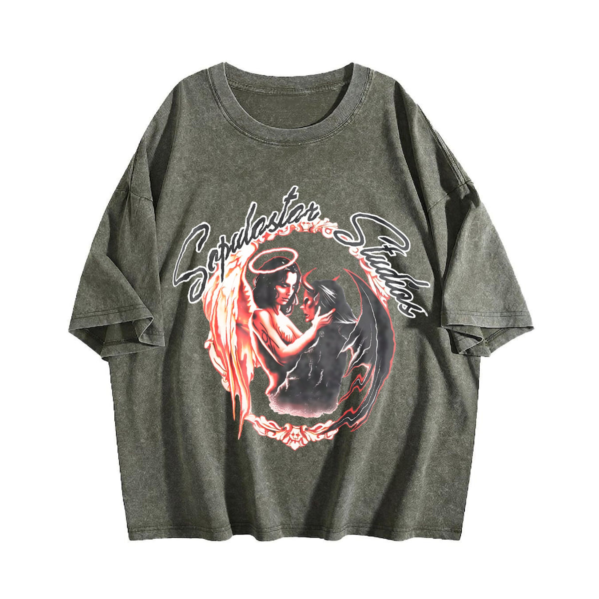 Angel Demon Vintage Washed T-Shirt product image 4