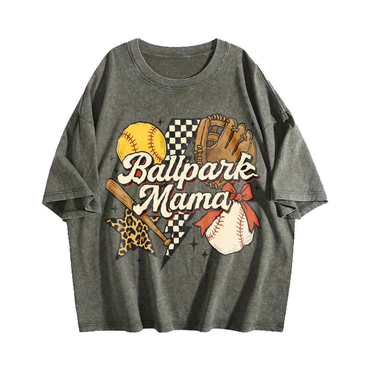 Ballpark Mama Baseball and Softball Vintage Washed T-Shirt product image 4
