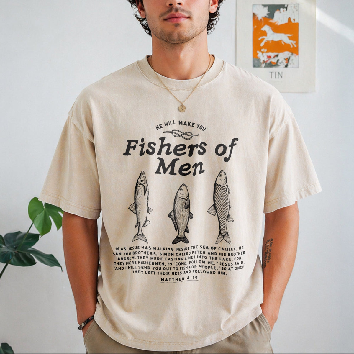Fishers Of Christian - Vibrant Summer Vintage Washed T-Shirt product image 8