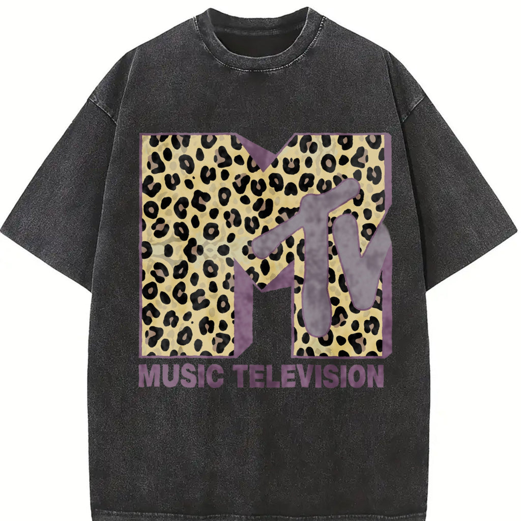Mtv Classic Leopard Bold Logo Vintage Washed T-Shirt product image 2