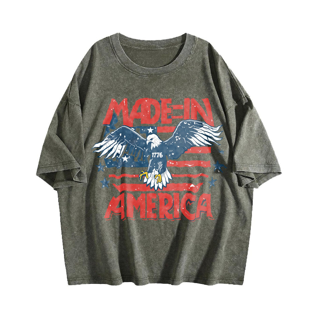 Eagle Made In America 4th Of July Vintage Washed T-Shirt product image 4