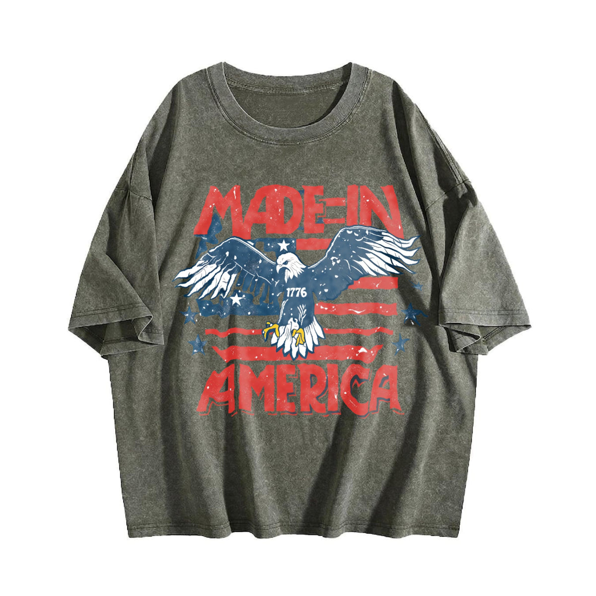 Eagle Made In America 4th Of July Vintage Washed T-Shirt product image 4