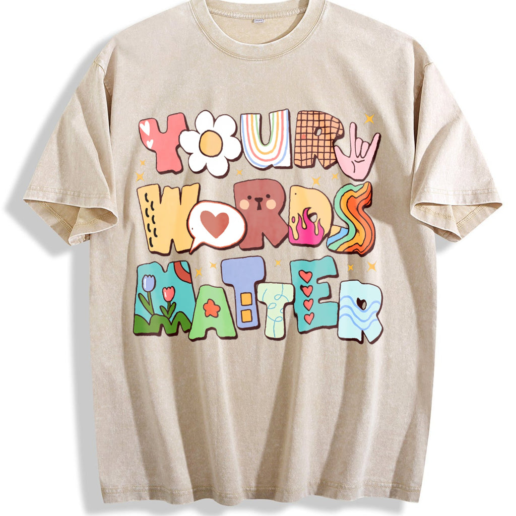 Your Words Matter Vintage Washed T-Shirt product image 1