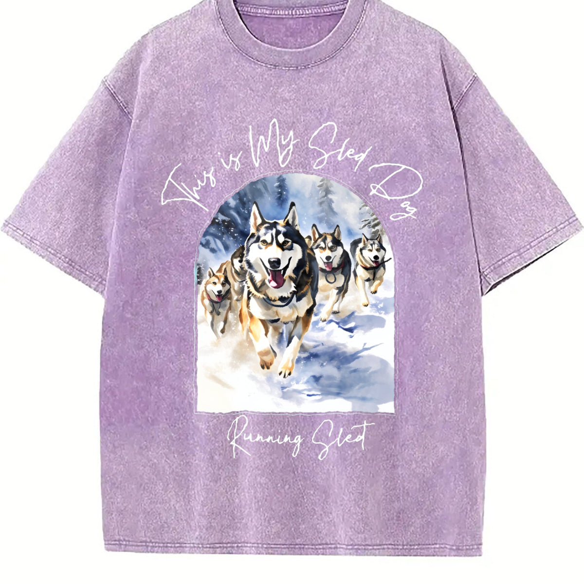 Sled Dog Racing Running Vintage Washed T-Shirt product image 6