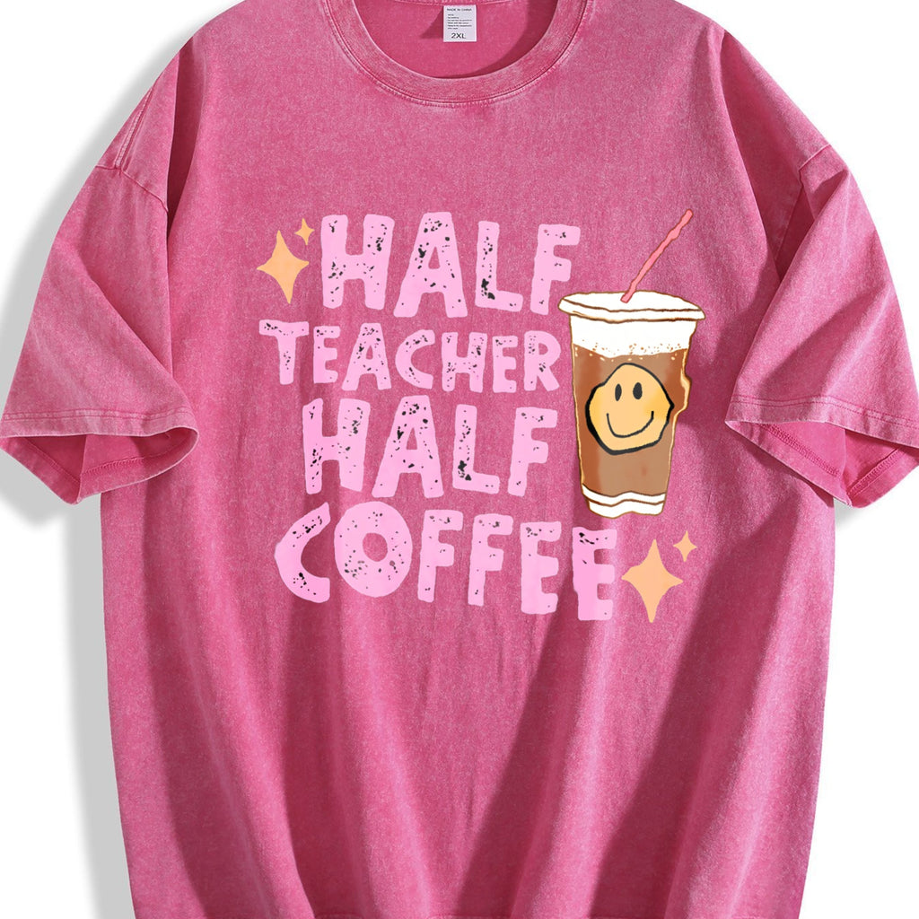 Half Teacher Coffee Vintage Washed T-Shirt product image 7