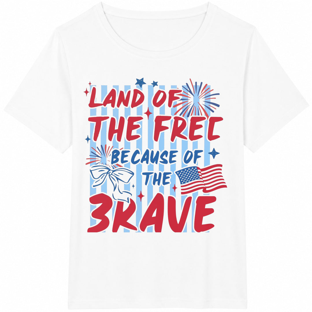 Land Of The Free Because Of Brave Cotton T-Shirt product image 2