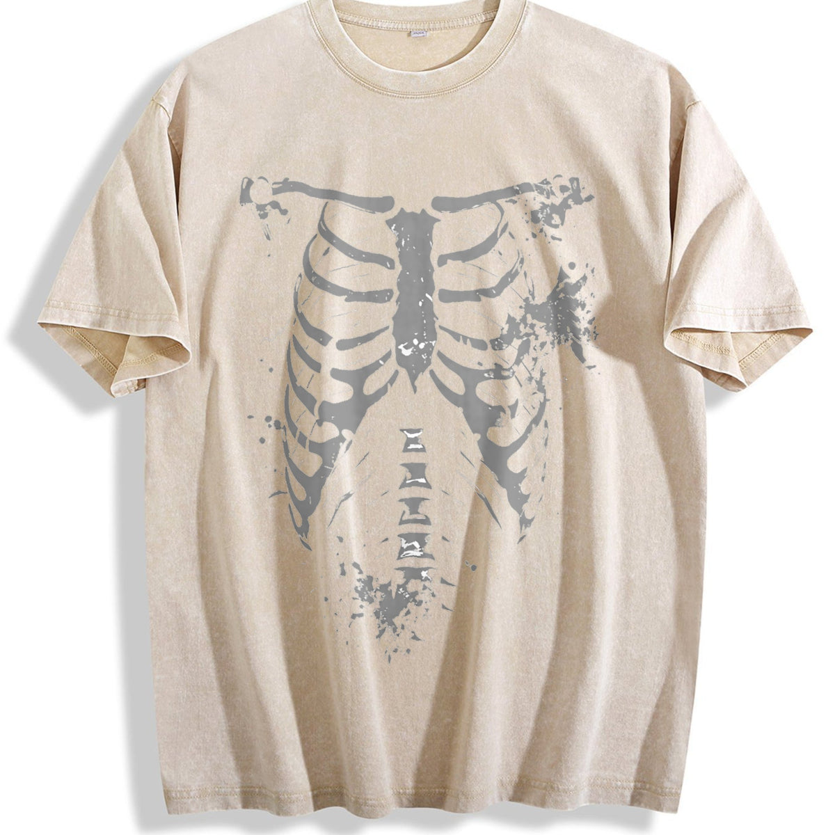 Egg Tart Direction Halloween Skull Vintage Washed T-Shirt product image 1