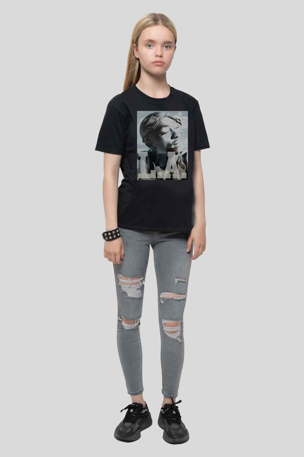Tupac Kids LA Skyline Portrait T Shirt product image 2