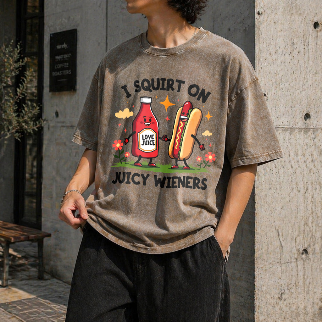 I Squirt On Juicy Wieners Vintage Washed T-Shirt product image 3