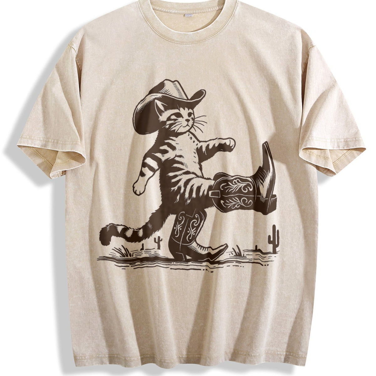 Cowboy Cat Vintage Washed T-Shirt product image 1