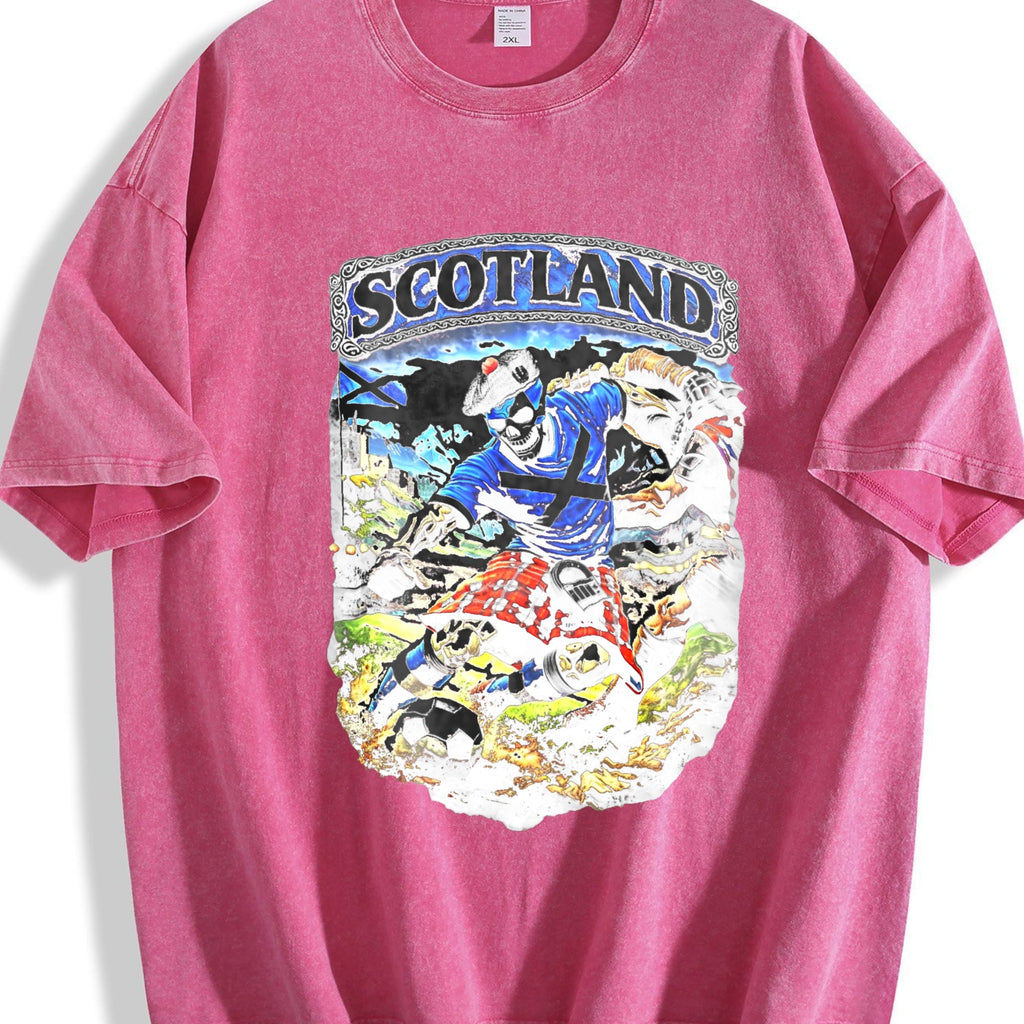 Scotland Skeleton Tartan Kilt Football Tank Vintage Washed product image 7
