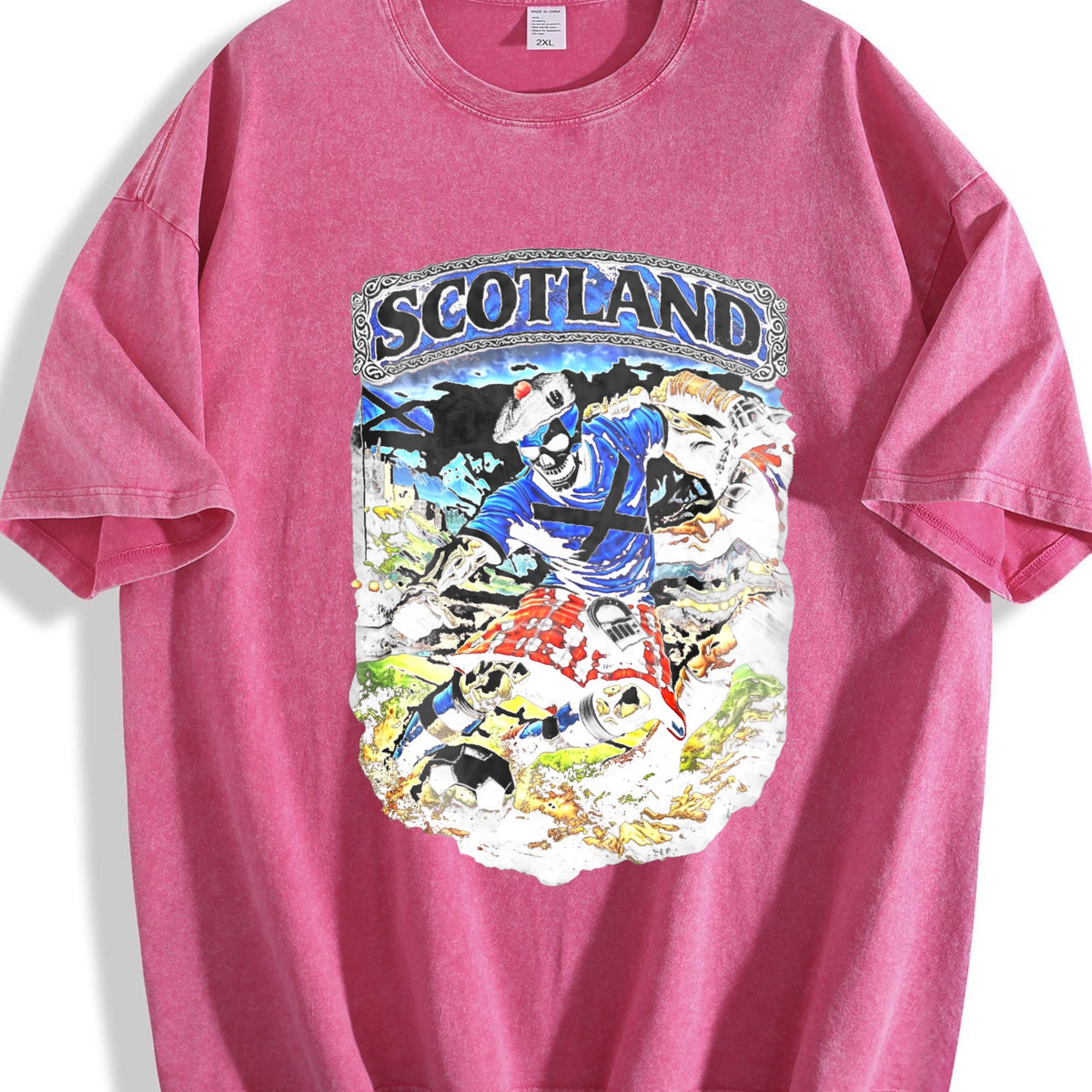 Scotland Skeleton Tartan Kilt Football Tank Vintage Washed product image 7