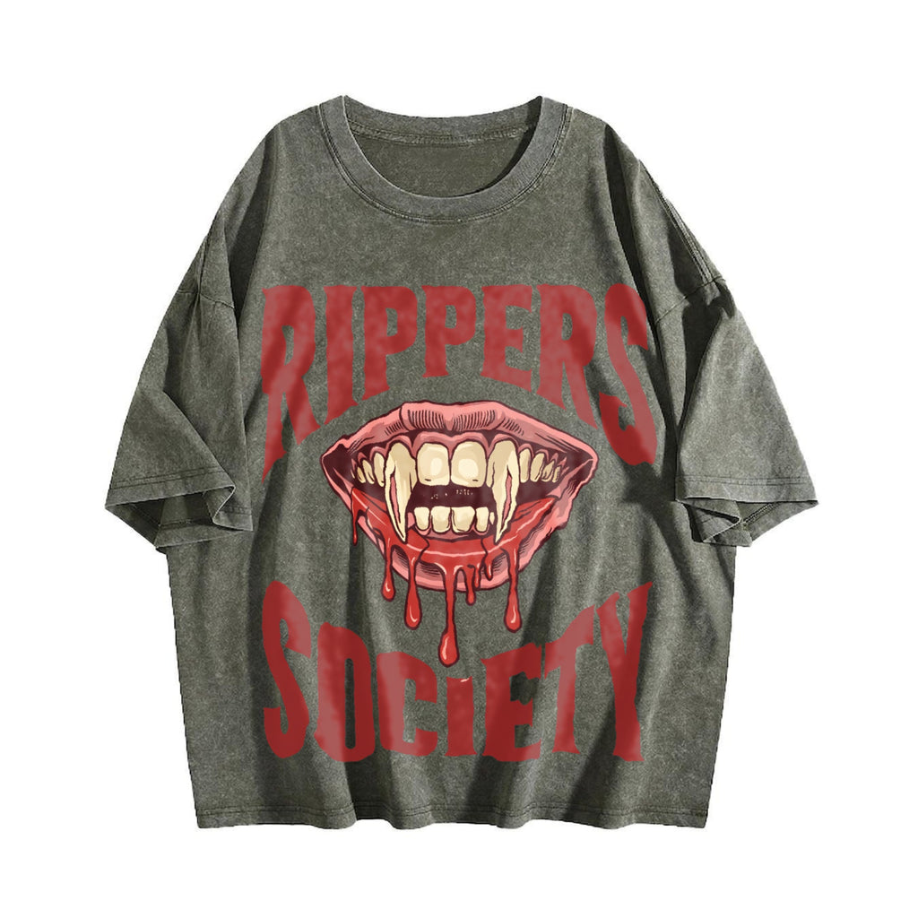 Horror Rippers Society 90s Halloween Vintage Washed T-Shirt product image 4