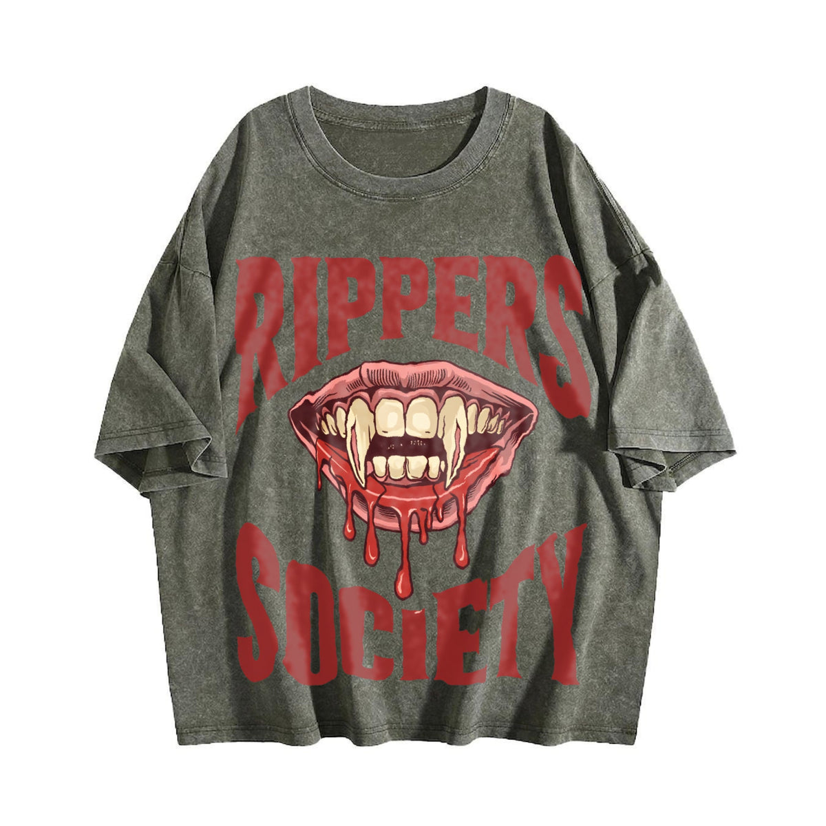 Horror Rippers Society 90s Halloween Vintage Washed T-Shirt product image 4