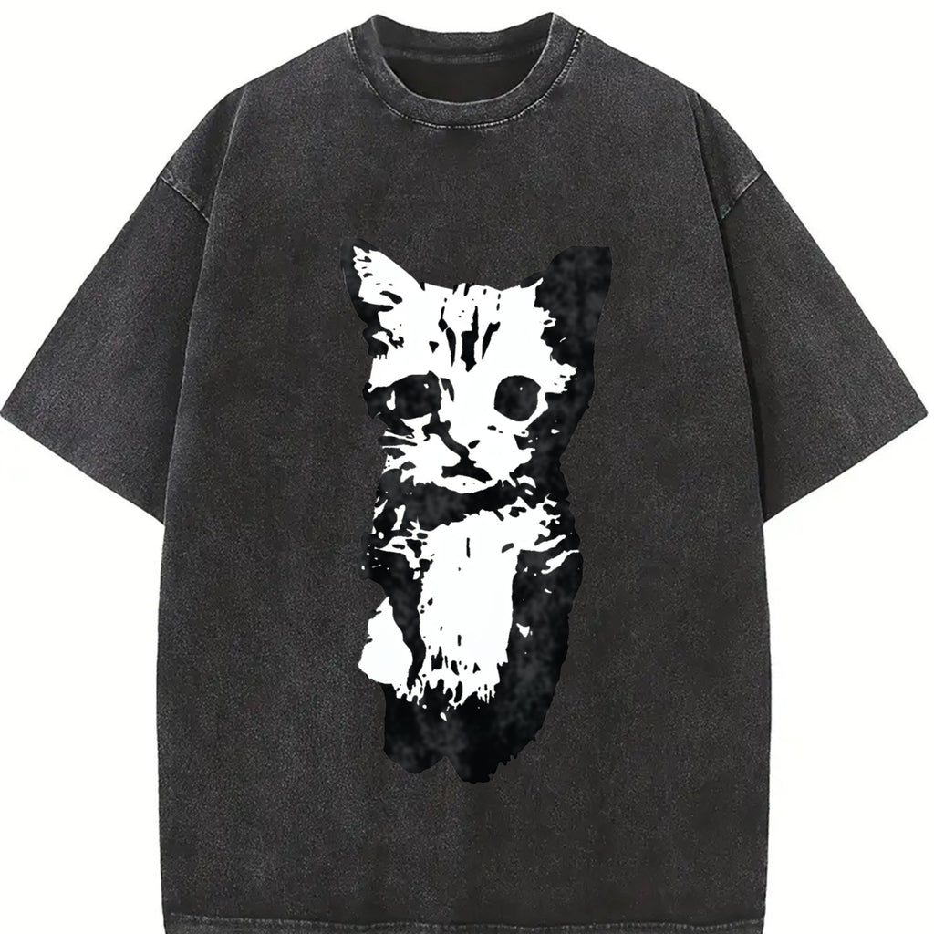 Cat Y2K Vintage Washed T-Shirt product image 2