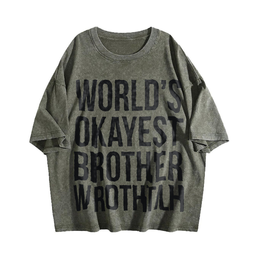 Worlds Okayest Brother Funny Big Sister Idea Vintage Washed product image 4