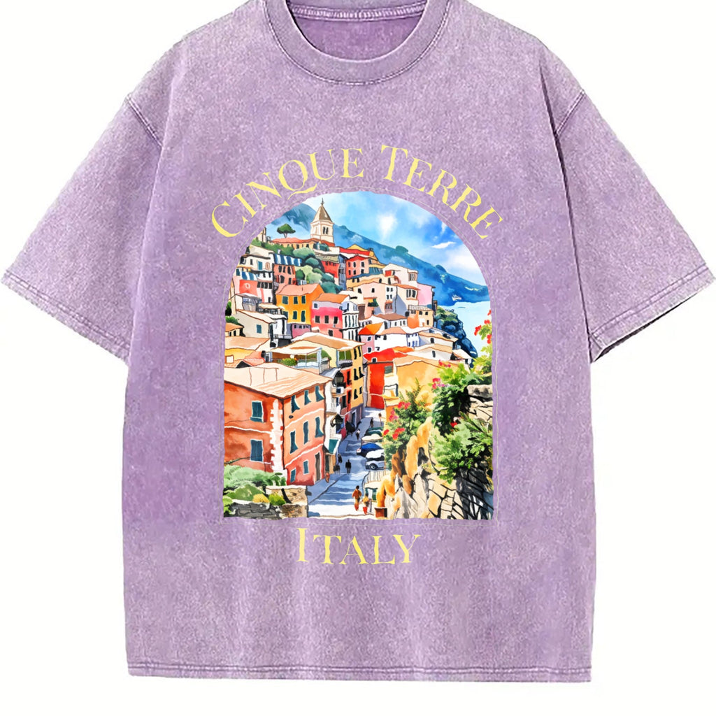 Cinque Terre Italy Vintage Washed T-Shirt product image 6