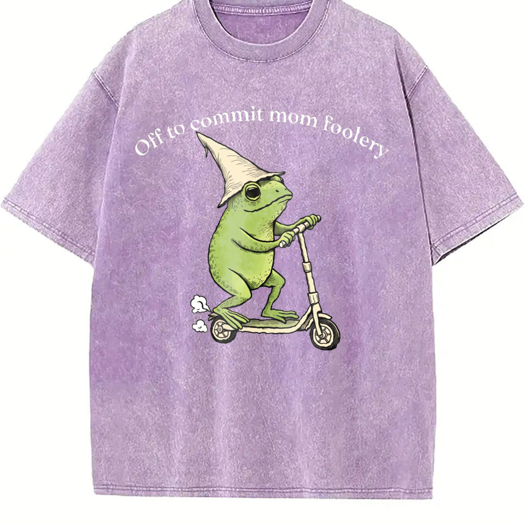 Mama Frog Off To Commit Mom Foolery Funny Scooter Vintage product image 6