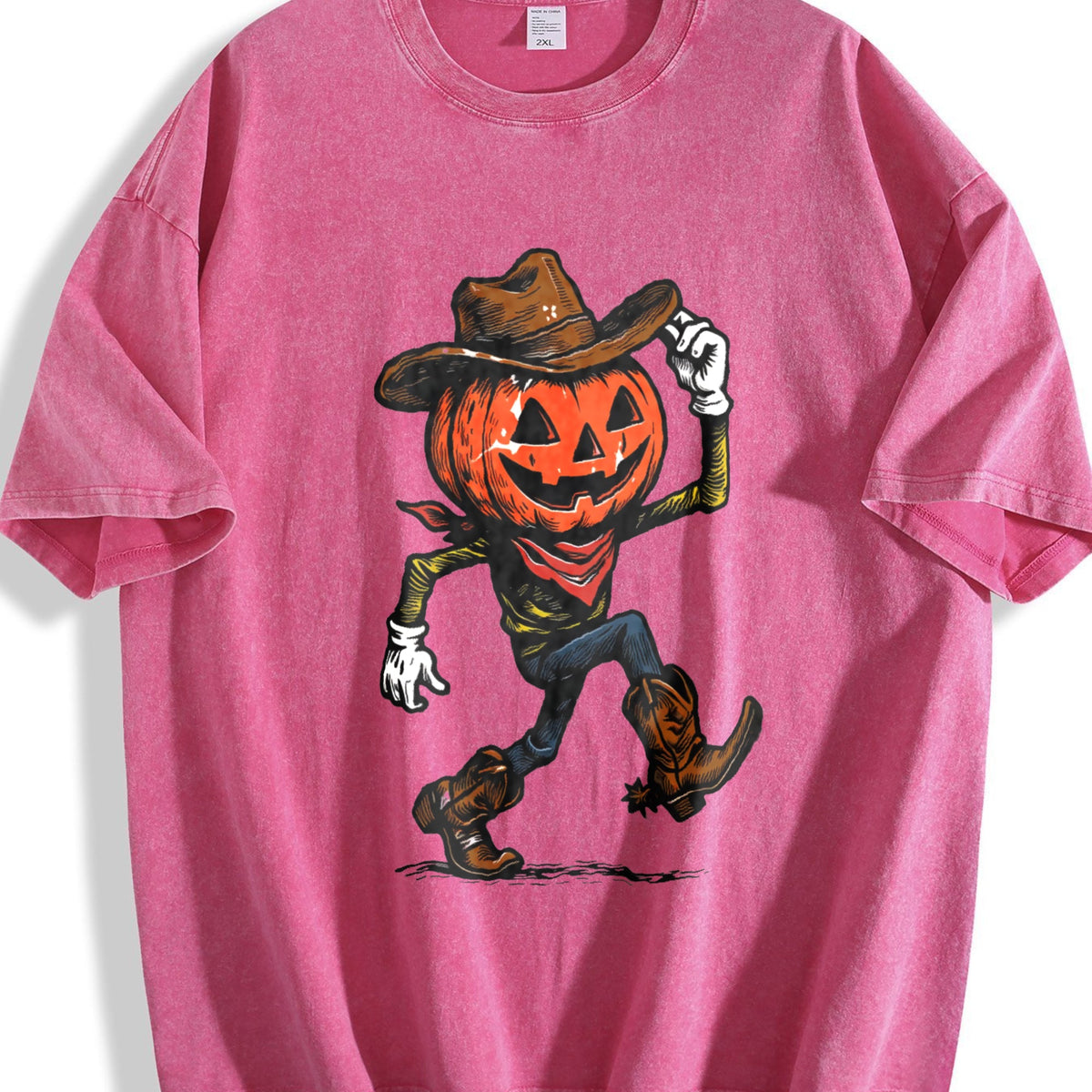 Pumpkin Cowboy Vintage Washed T-Shirt product image 7