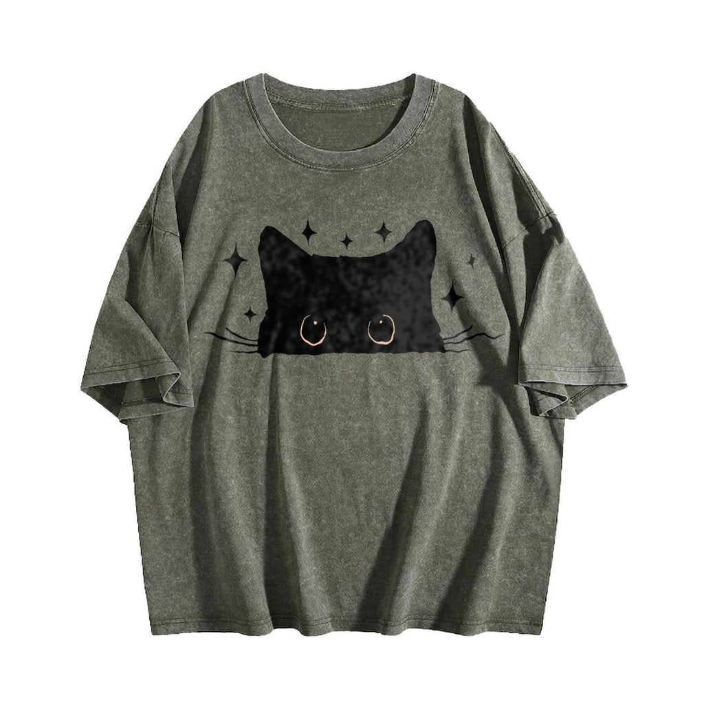 Cat Vintage Washed T-Shirt product image 4