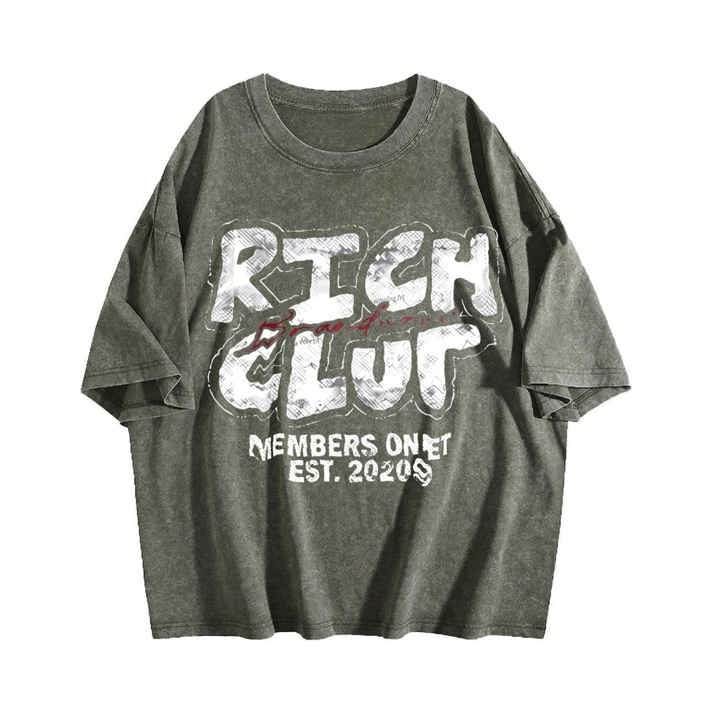 Rich Club Hip Hop Cartoon Vintage Washed T-Shirt product image 4