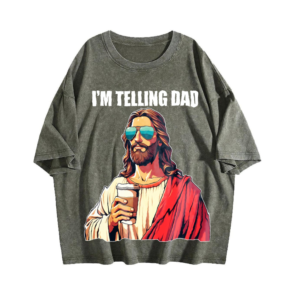 American Spirit I'm Telling Dad Jesus Lovers Vintage Washed product image 4