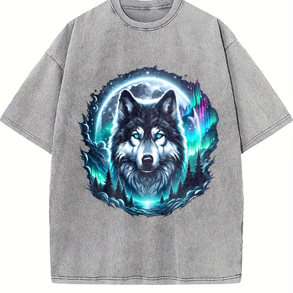 Wolf At The Moon Vintage Washed T-Shirt product image 5
