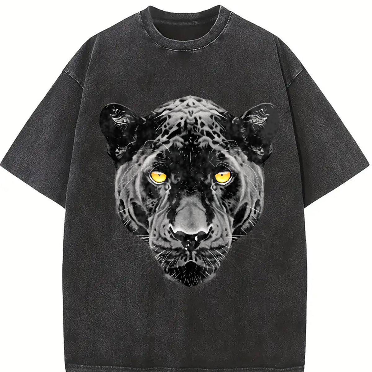 Black Panther Halftone Yellow Eyes Vintage Washed T-Shirt product image 2