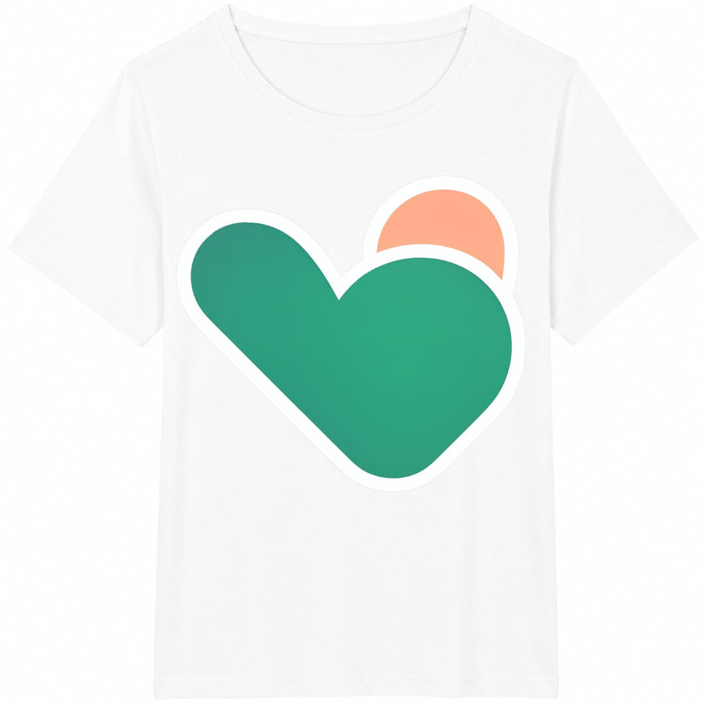 Green And Orange Heart-shaped American Cotton T-Shirt product image 2
