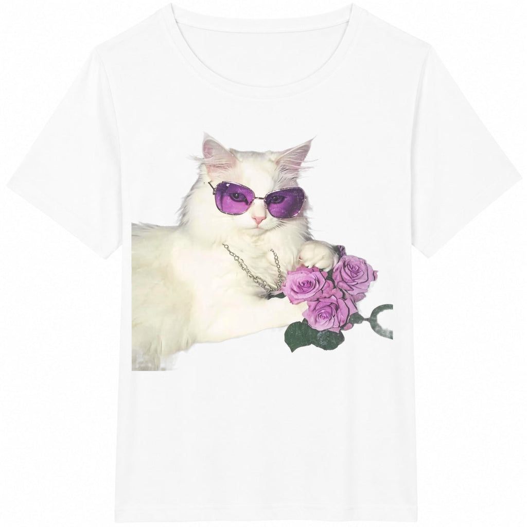 Wash White Cat Cotton T-Shirt product image 2