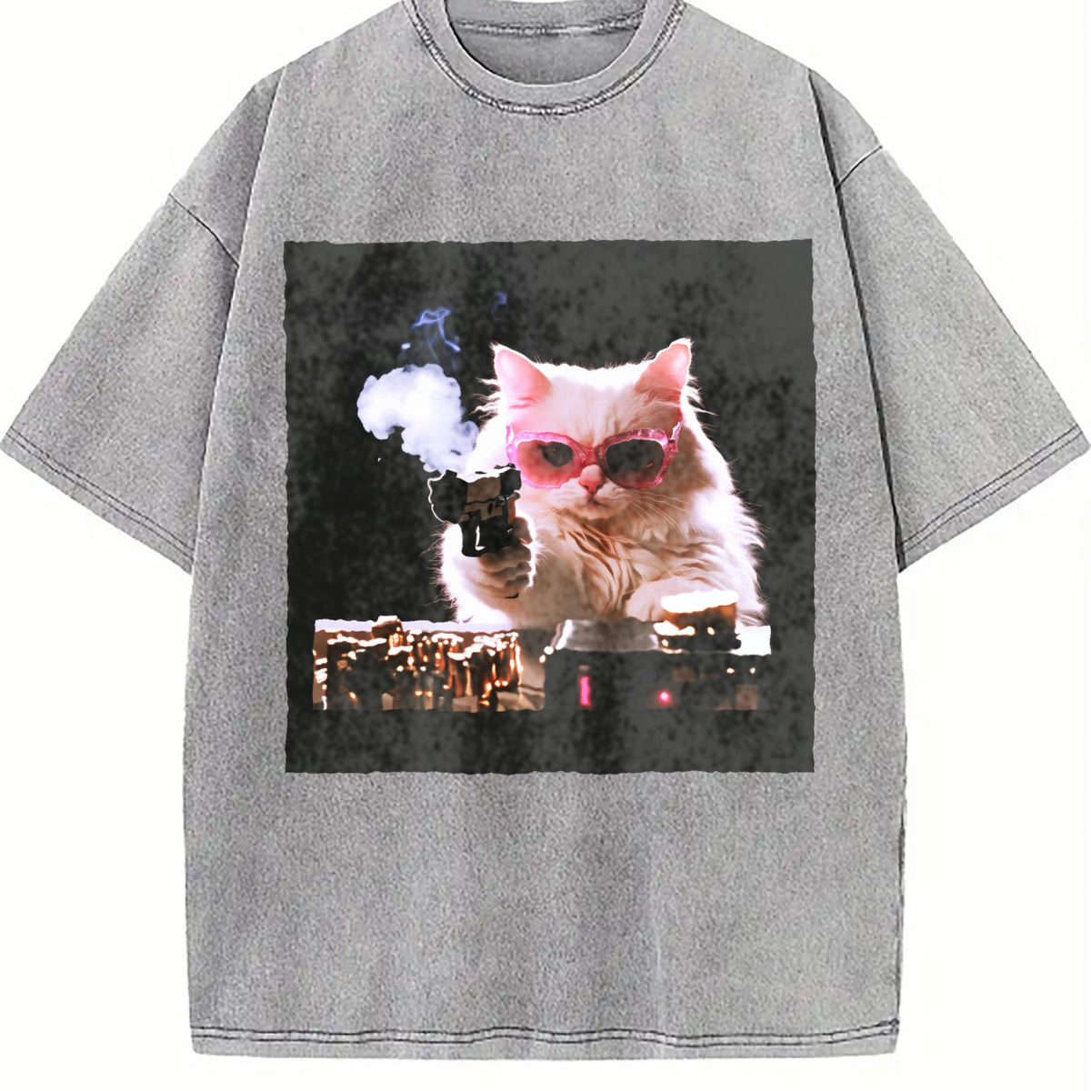 Cute Cat - Funny Kitten Vintage Washed T-Shirt product image 5