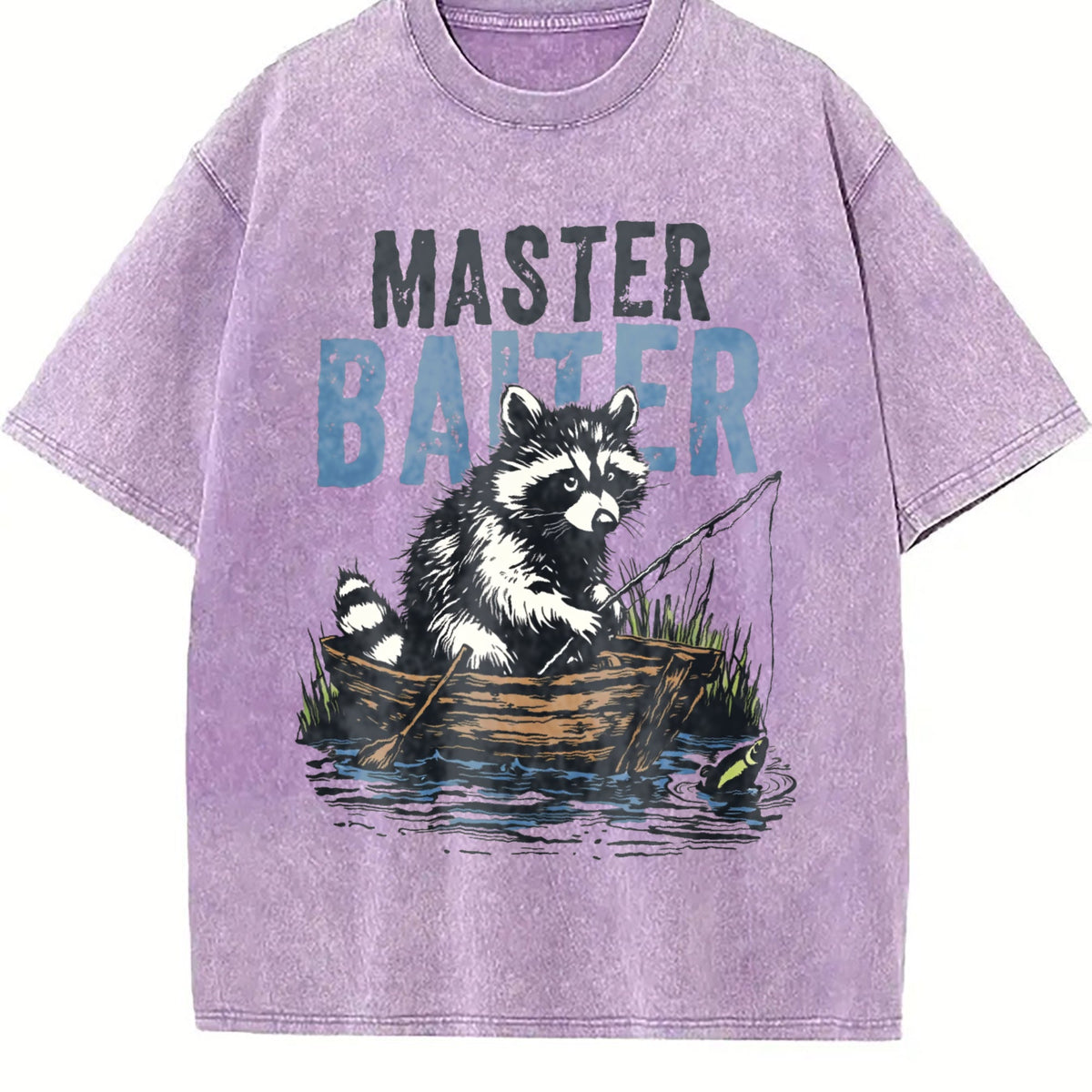 Master Baiter Raccoon Fishing Vintage Washed T-Shirt product image 6