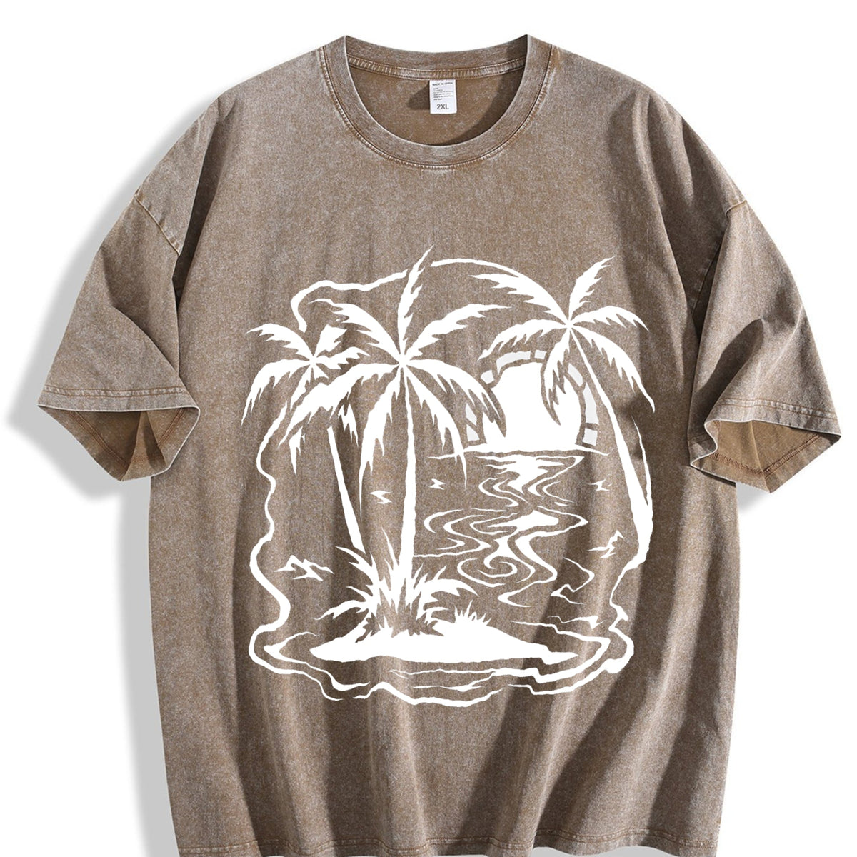 Tropical Palm Trees Vintage Washed T-Shirt product image 3