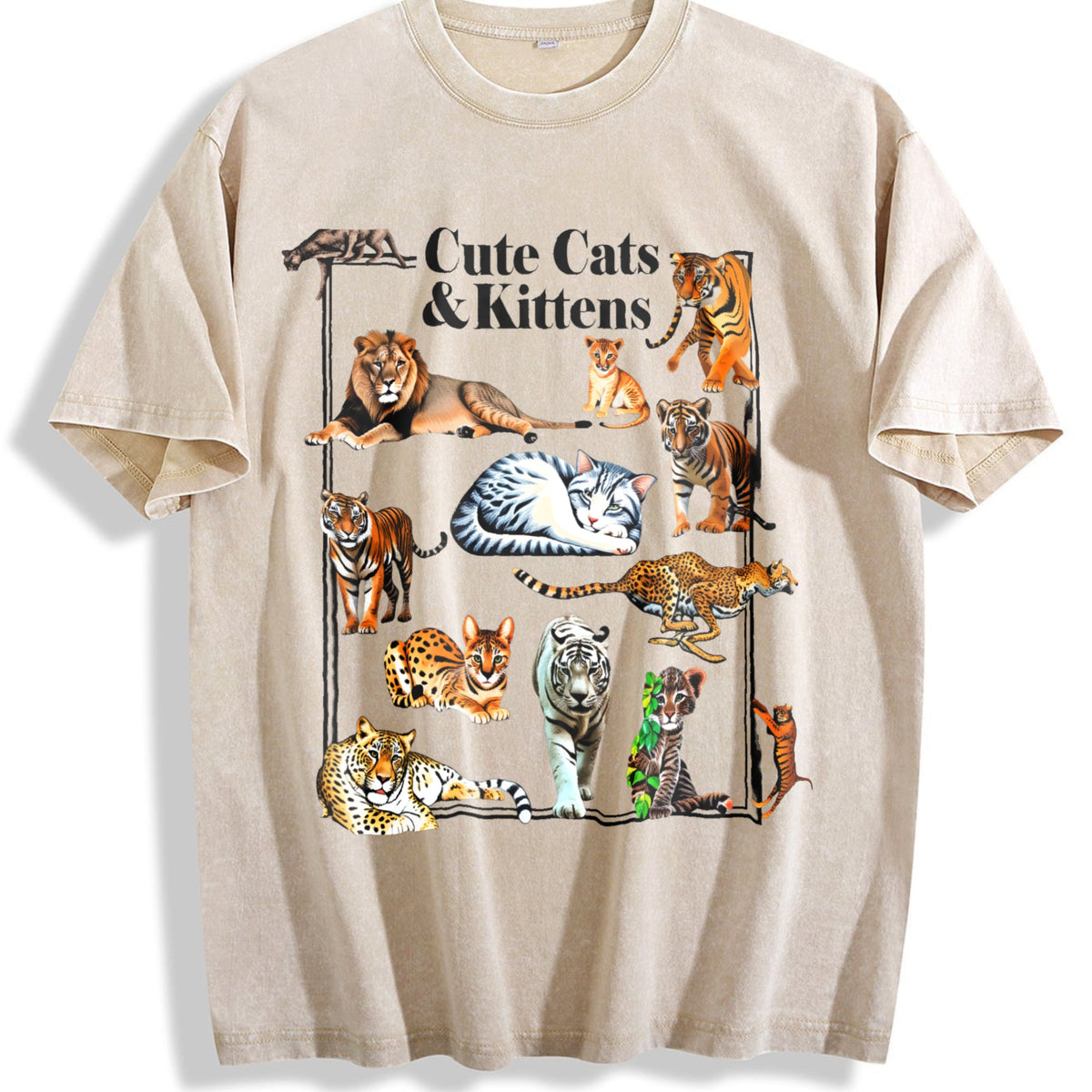 Cute Cats & Kittens Vintage Washed T-Shirt product image 1